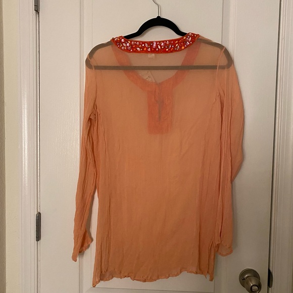 Glam Souls Kurta Slit Neck Tunic Size M/L 100% Silk - Picture 5 of 6